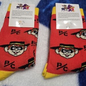 McDonald's Fun Character Red and Yellow Socks (Hamburglar)